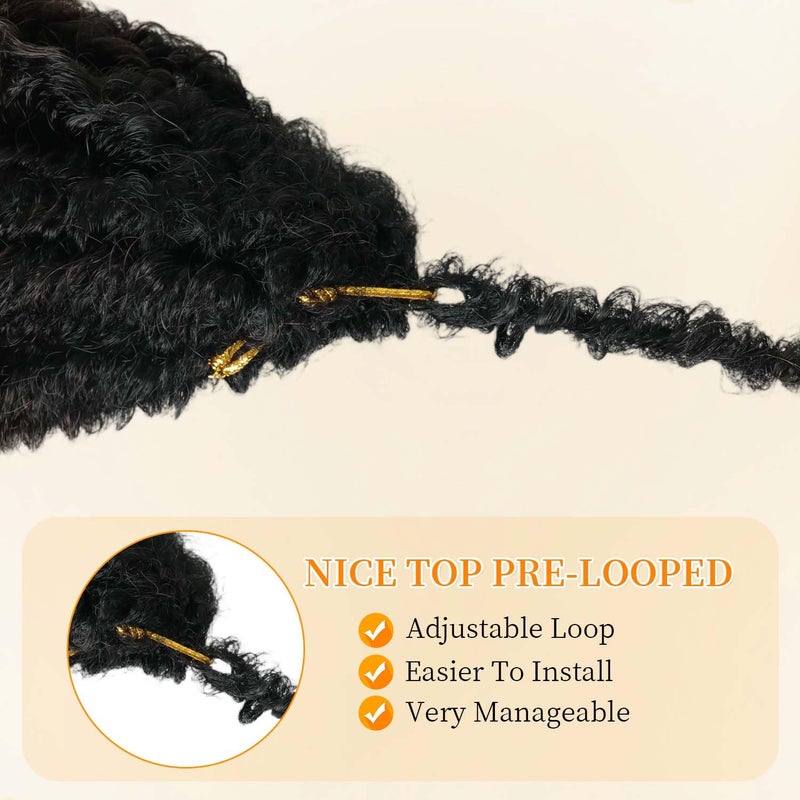 MODERN QUEEN Goddess Locs Crochet Hair 6 Packs, 16 Inch Straight Faux Locs Crochet Braids, Pre-Looped Curly Soft Synthetic Braiding Hair Extensions for Black Women(16 Inch, 6 Packs, 1B#) - Image 5